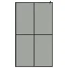 A simple illustration of a shower wall with a black frame and gray panels. Voir les images du produit