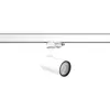 A white track light fixture is mounted on a white track against a white background. Produktbild-Vorschau