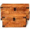 vidaXL Set di cassapanche a 2 pezzi Legno di mango grezzo Anteprima dell’immagine prodotto 5