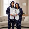 Onesie Kigurumi Pyjama Kostüm für Erwachsene Einhorn Stern Produktbild-Vorschau 3