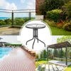 Kulatý zahradní stolek 60 cm, šedý kovový rám a deska z Náhled obrázku produktu 12
