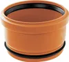 A close-up studio shot of a single orange pipe fitting with black rubber seals. Náhľad obrázku produktu