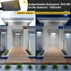 A split image showing a house entrance at day and night, with a solar lamp. Produktbild-Vorschau