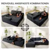 Couch L-Form,Sofa Links Samtstoff Vierersofa mit Produktbild-Vorschau 4