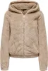 ONLY Jacke Teddyfell Kapuze Kurz Reißverschluss Größe: M Produktbild-Vorschau 1