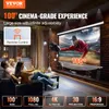 A group of people are watching a movie on a large projector screen in a living room. Voir les images du produit