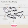 Zenker Dinosaurier Ausstecher-Set 4-tlg, Edelstahl  Perfekt Produktbild-Vorschau 3