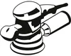 A black and white illustration of a sander. Produktbild-Vorschau