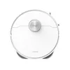 A top-down view of a white robot vacuum cleaner on a white background. Produktbild-Vorschau