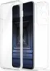 A clear phone case is shown with a smartphone inside, displaying a tunnel-like image. Produktbild-Vorschau