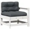 7-tlg. Garten-Lounge-Set mit Kissen Weiß Massivholz Kiefer Produktbild-Vorschau 5