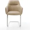DELIFE Freischwinger Pejo-Flex Mikrofaser Beige Vintage Produktbild-Vorschau 2