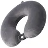 Ergonomický cestovný vankúš na krk zo zamatu, sivý Náhľad obrázku produktu 3
