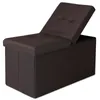 A brown storage ottoman with its lid partially open, showing the interior. Náhled obrázku produktu