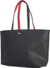 A black tote bag with red accents and a silver Lacoste logo. Anteprima dell’immagine prodotto