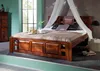 MASSIVMOEBEL24 Bett Akazie 180x200x90 nougat lackiert Produktbild-Vorschau 9