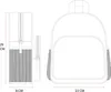 A diagram showing the dimensions of a backpack and a separate item, likely a lunchbox or accessory, with measurements indicated. Náhľad obrázku produktu