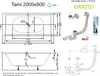 ECOLAM große Badewanne Doppelbadewanne TAMI 200x90 cm + Produktbild-Vorschau 9