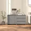 2-tlg. Sideboard Grau Sonoma Holzwerkstoff Produktbild-Vorschau 2