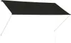 A black retractable awning is shown against a white background. Náhled obrázku produktu