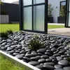 Schwarze polierte Kieselsteine als Abdeckung im Gartenbeet Produktbild-Vorschau