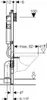 A technical drawing showing dimensions and installation details for a toilet. Anteprima dell’immagine prodotto