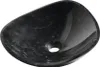 A black marble basin with white veining, shown from a slightly elevated angle against a white background. Anteprima dell’immagine prodotto
