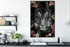 MuchoWow® MuchoWow® Gerahmtes Poster Tiger - Blumen - Produktbild-Vorschau 3