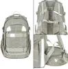 Collage of a LÄSSIG Schulrucksack Origin Bold Curve saga backpack from different angles. Produktbild-Vorschau