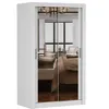 Schwebetürenschrank Kleiderschrank Schrank 120cm Weiß/Weiß Produktbild-Vorschau 4