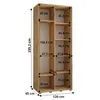 Šatníková skriňa ASIRI 7 - 120/45 cm, čierna / dub artisan Náhľad obrázku produktu 6