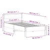Design Massivholzbett mit Kopfteil Wachsbraun 75x190 cm Produktbild-Vorschau 9