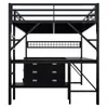Flieks etagebed 140x200 cm met bureau, hoogslaper met lades Productafbeelding-voorbeeld 9