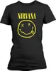 Nirvana Yellow Happy Face Black M Damen T-Shirt Produktbild-Vorschau 2