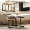 HOMCOM 2er-Set Couchtisch, Eckiger Beistelltisch, Produktbild-Vorschau 5