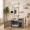 Relaxdays, mačací strom s toaletou pre mačky a miskou na Náhľad obrázku produktu 5