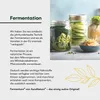 A marketing image with text and a background image of fermented vegetables in jars. Náhľad obrázku produktu