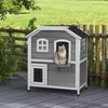PawHut kattenhuis, buiten, kattenhut met 3 trappen, 2 Productafbeelding-voorbeeld 2