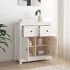 vidaXL Príborník biely 70x35x80 cm Masívne borovicové drevo Náhľad obrázku produktu 3