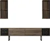 A wall-mounted TV stand with two shelves above it, presented against a white background. Anteprima dell’immagine prodotto