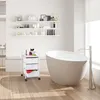 Relaxdays Kúpeľňový vozík na kolieskach, 3 zásuvky, kov a Náhľad obrázku produktu 2