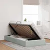 vidaXL Aufbewahrungsbett mit Speicher Hellgrau 100 x 190 cm Produktbild-Vorschau 4