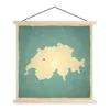 MuchoWow® Textilposter Vintage Karte der Schweiz auf altem Produktbild-Vorschau 1