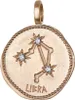 Waage Sternzeichen Vergoldet mit 18k Gold 16mm Produktbild-Vorschau 1