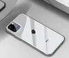 A clear, high-angle shot of an iPhone 11 Pro Max in a transparent case, resting on a light gray surface. Produktbild-Vorschau
