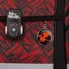 Close-up of a backpack with a dragon charm and a brand logo. Produktbild-Vorschau