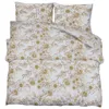 A neatly folded bedding set with a floral pattern. Produktbild-Vorschau
