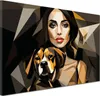 Frau mit Hund modern Wandbild Leinwandbild Kunstdruck XL Produktbild-Vorschau 1