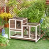 PawHut Indoor-Holzstall mit Rädern, 2-stöckiger Produktbild-Vorschau 2