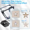A laser engraver accessory with before and after comparison images of a cut star. Náhľad obrázku produktu